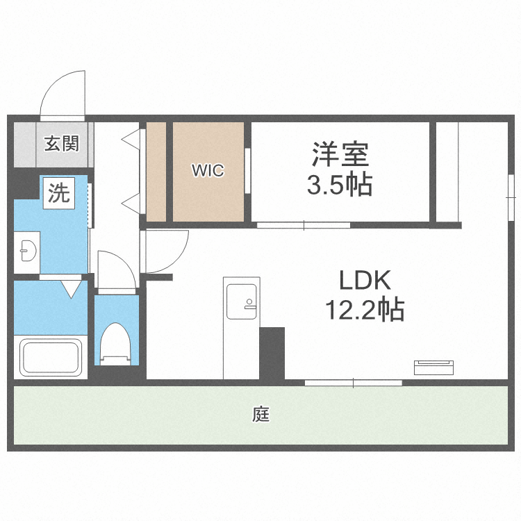 【片縄新町バス停徒歩3分】2021年10月築の築浅1LDKのご紹介です。安心のオートロック設置済み、宅配ボックス、追い焚き機能など設備も充実しています。【那珂川市片縄北】